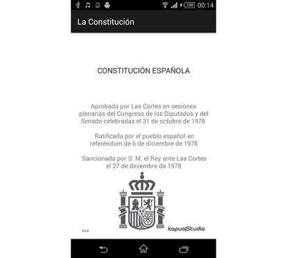 App sobre la Constitución española de 1978