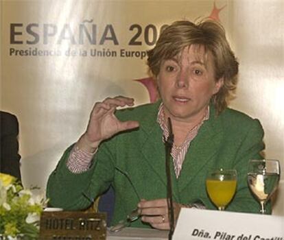 Del Castillo, durante un desayuno para presentar los temas de la presidencia española de la UE, en un hotel madrileño.