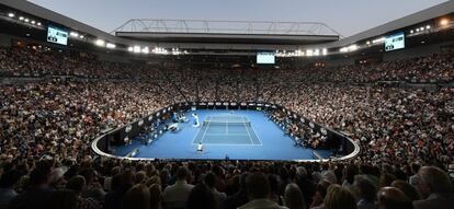 Vista del partido entre Rafael Nadal y Roger Federer.