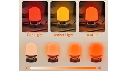 Esta lámpara de luz roja para dormir​ tiene tres modos de iluminación.
