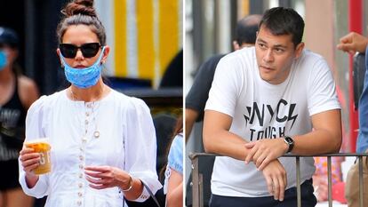 Katie Holmes y Emilio Vitolo, en Nueva York.