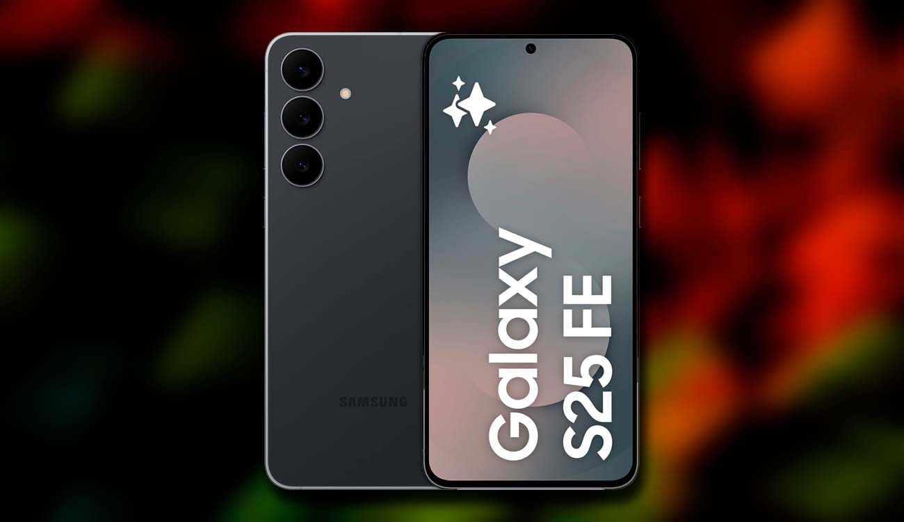 Samsung Galaxy S25 FE con fondo