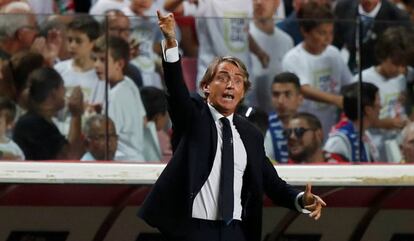 Roberto Mancini, el lunes ante Portugal.