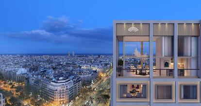 Imagen virtual de los apartamentos de KKH con gestión de Mandarin Oriental en Barcelona.