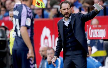 Machín, en el duelo ante el Valladolid. 