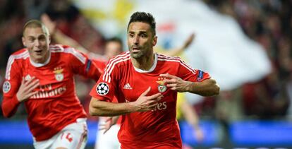 Jonas celebra el gol de la victoria del Benfica.