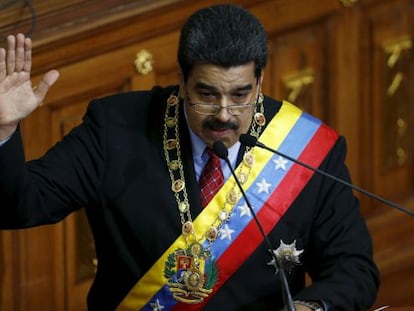 Nicolás Maduro, durante seu discurso.