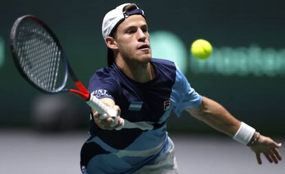 El argentino Diego Schwartzman, durante un partido de la Copa Davis.