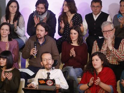 Pablo Iglesias y su equipo presentan su proyecto para el congreso de Podemos. 