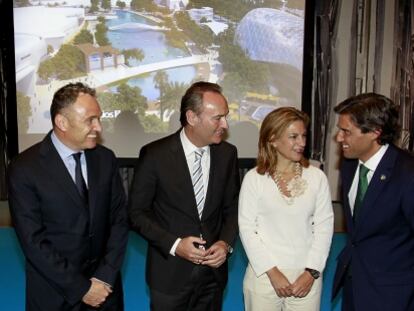 El President de la Generalitat Alberto Fabra en la presentaci&oacute;n del proyecto en el Hotel Westin en Valencia.