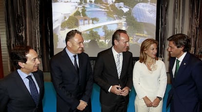 El President de la Generalitat Alberto Fabra en la presentaci&oacute;n del proyecto en el Hotel Westin en Valencia.