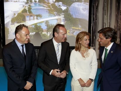 El President de la Generalitat Alberto Fabra en la presentaci&oacute;n del proyecto en el Hotel Westin en Valencia.