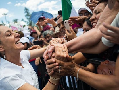 Claudia Sheinbaum, en uno de los recorridos de campaña.