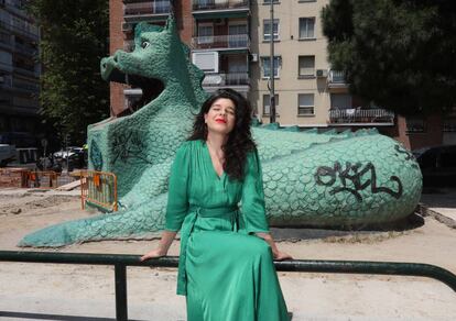 Nerea Perez de las Heras en el Dragón de La Elipa, barrio donde reside.