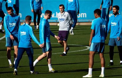 Valverde, durante un entrenamiento.