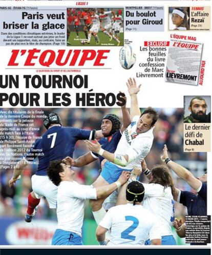 Portada de hoy del diario francés <i>L'Équipe</i>.