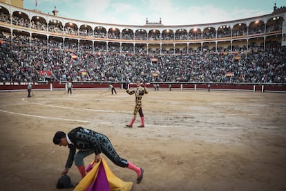 Pepe Moral tras protagonizar una emocionante faena y cortar una oreja a un toro bravo y noble de Adolfo Martín.