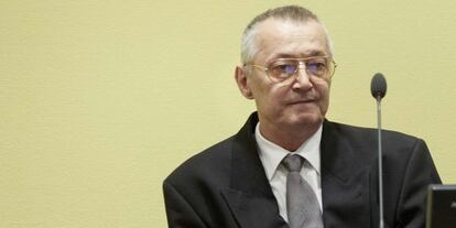 Franco Simatovic, exjefe de los servicios secretos de Serbia, ante el Tribunal Penal Internacional para Yugoslavia, el 30 de mayo de 2013 en La Haya.