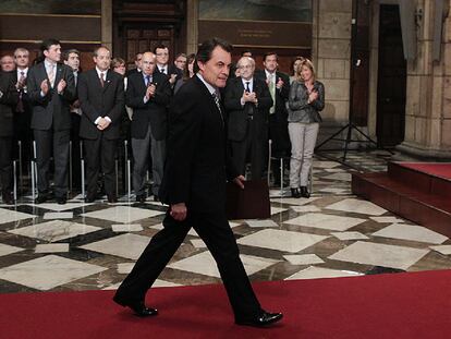 Artur Mas, en el Palau de la Generalitat, antes de pronunciar su conferencia <i>100 días de cambio.</i>