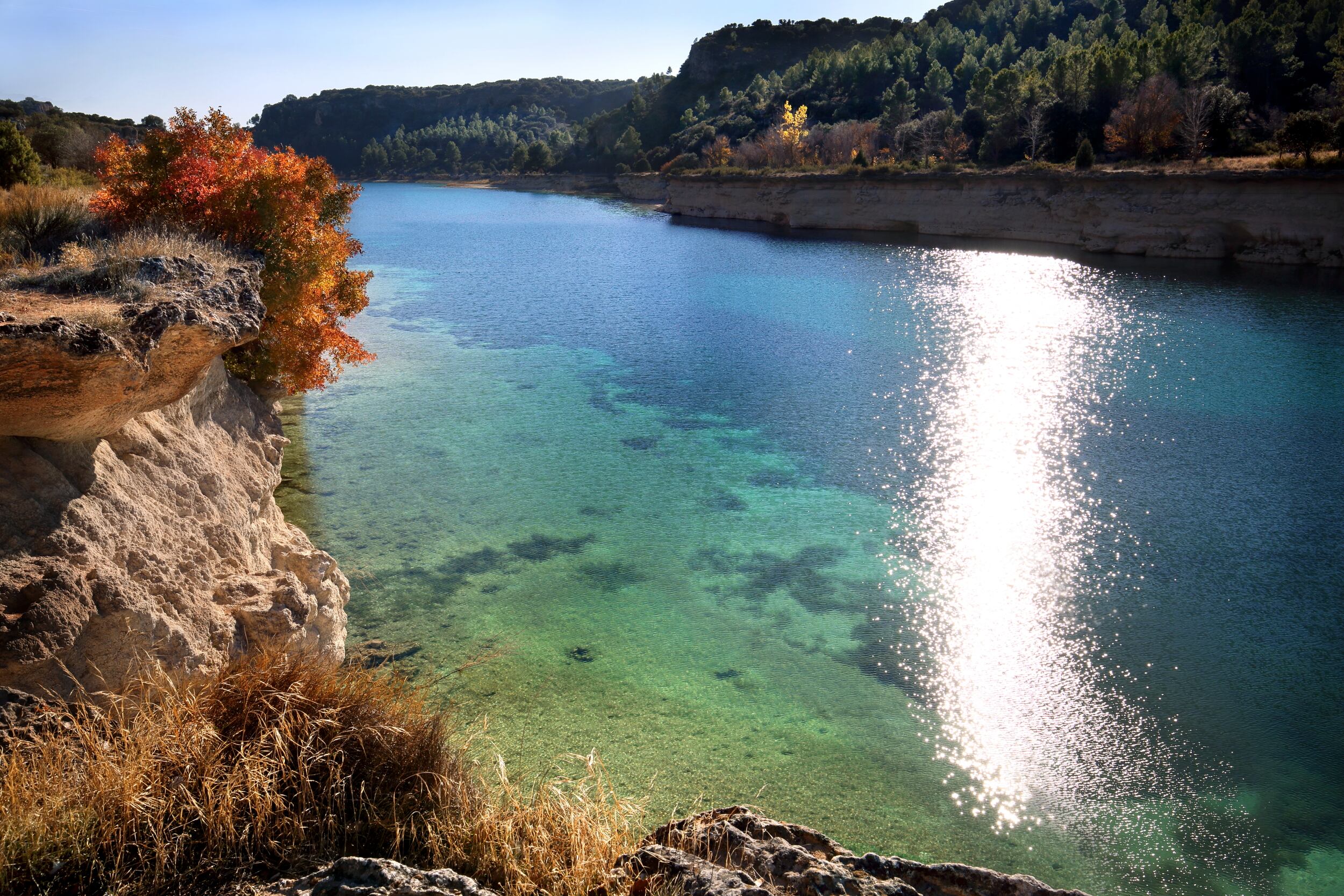 Vista del parque natural de las Lagunas de Ruidera​.