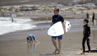 David Cameron durante sus vacaciones en Lanzarote en 2014.