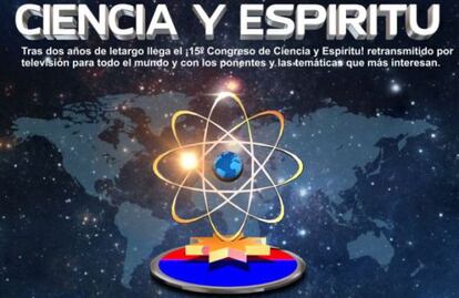 Cartell del congrés Ciencia y Espíritu que se celebra al Poblenou.