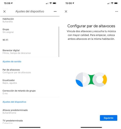 Escuchar música en estéreo con los Google Home.