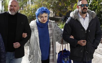 Lucia Bose a su llegada a la Audiencia Provincial de Madrid, este jueves.