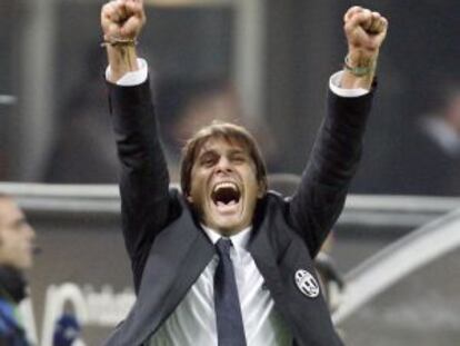 Conte, durante un partido con la Juventus