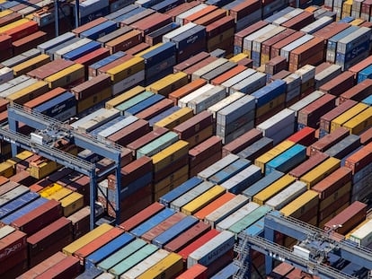 Containers at the port of Barcelona.