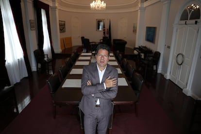 Fabian Picardo, ministro principal de Gibraltar, en la sede gubernativa, el jueves.