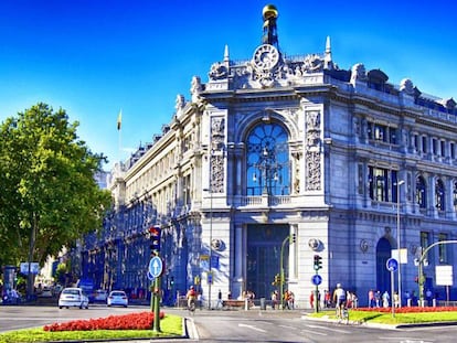 Fachada del Banco de España en Madrid.