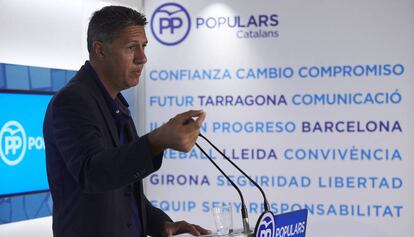 El líder de PPC, Xavier García Albiol, hoy en Barcelona,