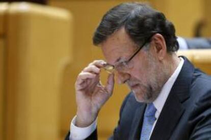 El presidente del Gobierno, Mariano Rajoy, durante la sesin de control al Ejecutivo el pasado 5 de noviembre en el pleno del Senado. EFE/Archivo