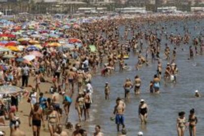 Imagen de la playa de la Malvarrosa, en Valencia. 