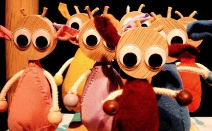 Imagen de los títeres de la obra 'Los siete cabritillos', relizada por Los Claveles Teatro.