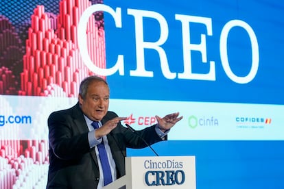 El ministro de industria Jordi Hereu durante el evento CREO de Cinco Días en el hotel Ritz en Madrid.