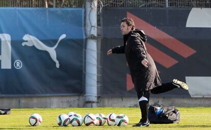 Sergio González, en un entrenamiento de esta semana.