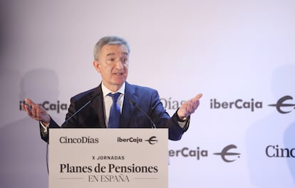El consejero delegado de Ibercaja, Víctor Iglesias, durane unas jornadas sobre planes de pensiones, el pasado mes de noviembre.
