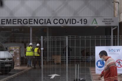 Obras en el Hospital Militar de Sevilla.