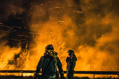 Incendio forestal en Boiro (A Coruña), que afectó a más de 1000 hectáreas, el 6 de agosto. 