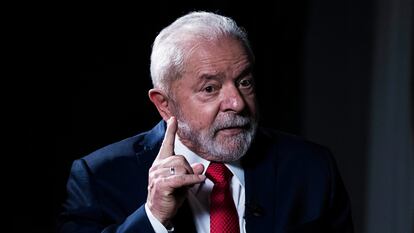 Luiz Inácio Lula da Silva, el viernes en el hotel Wellington, en Madrid.