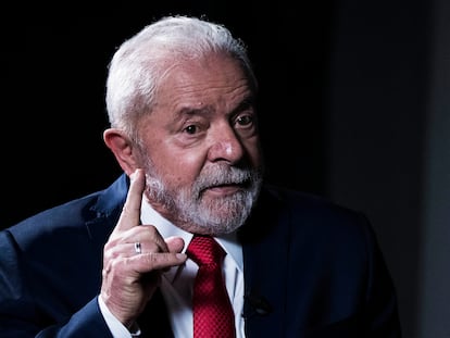 Luiz Inácio Lula da Silva, el viernes en el hotel Wellington, en Madrid.