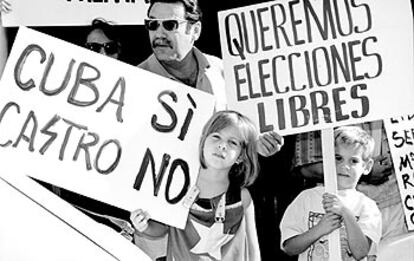 Imagen de archivo de una manifestación contra el régimen castrista.