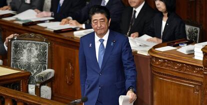 El primer ministro japonés, Shinzo Abe, el pasado 17 de noviembre. Japón fue el país de los seis grandes que menos creció en el tercer trimestre.