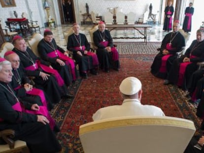 O Papa, em reunião 'ad limina', com bispos ucranianos.