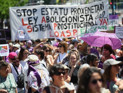Manifestación para reclamar la abolición de la prostitución, el pasado 28 de mayo en Madrid.