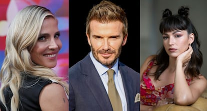 De izquierda a derecha, Elsa Pataky, David Beckham y Úrsula Corberó.