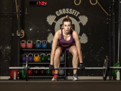 Eva Soriano, actriz y humorista, en el box de 'crossfit'.