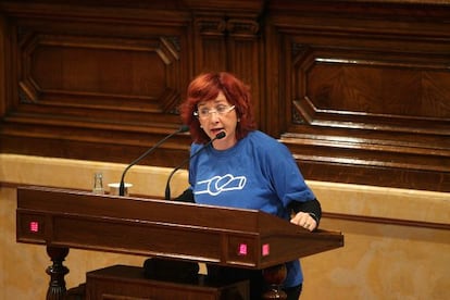 Hortènsia Grau, de ICV, en el Parlament.